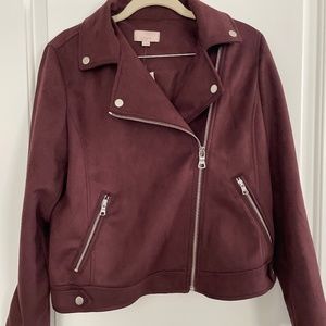 Faux Suede Moto Jacket